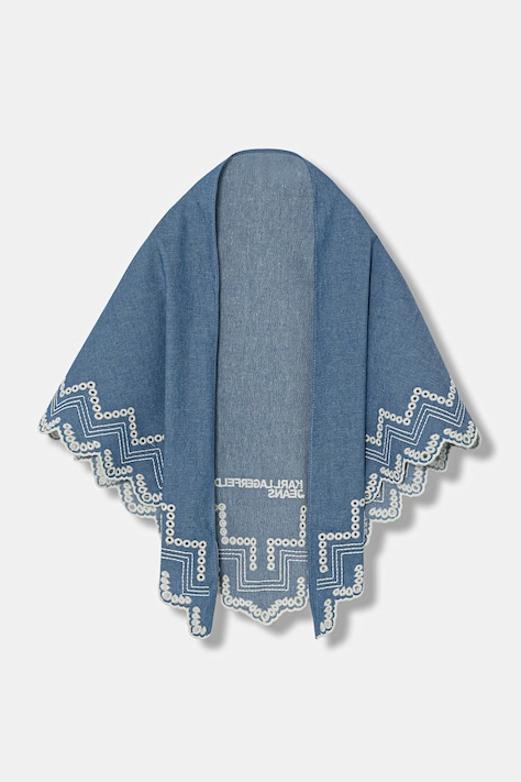 Bavlnená šatka Karl Lagerfeld Jeans modrá farba, vzorovaná, B2W33008