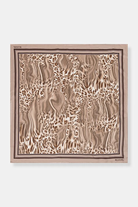 Blugirl Blumarine chusta damska z dodatkiem jedwabiu beżowa NA6015.T490A