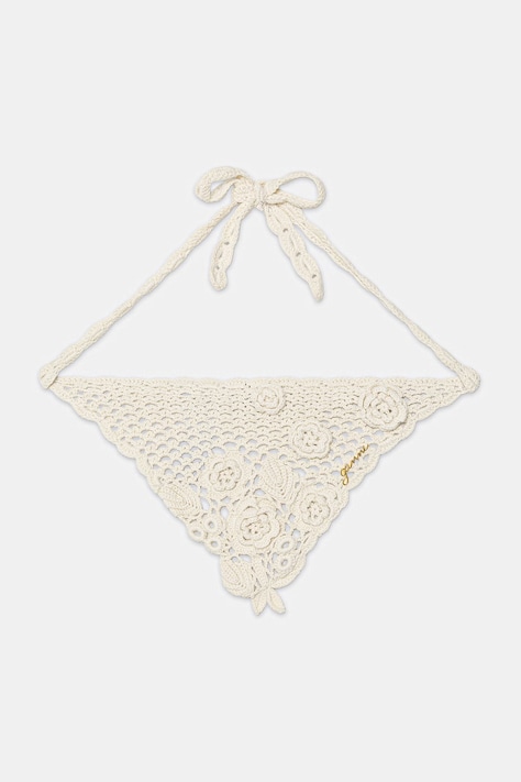 GANNI chusta bawełniana damska beżowa B3020205