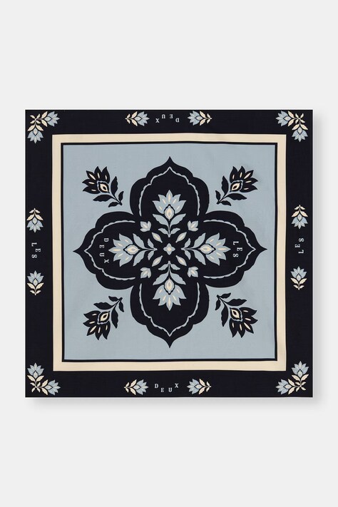 Les Deux apaszka bawełniana Arabesque męska kolor niebieski wzorzysta 1001603