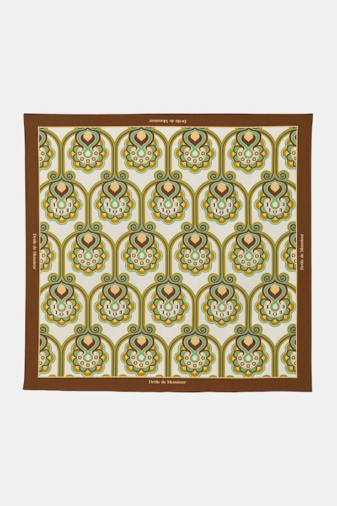 Drôle de Monsieur cotton scarf Foulard Tapisserie Florale green color patterned J.BA023.CO262.GN