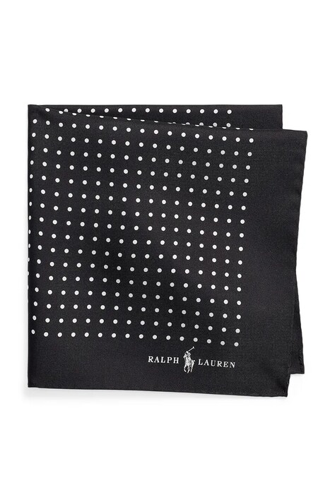 Polo Ralph Lauren джобна кърпичка мъжка от коприна черна 712532869