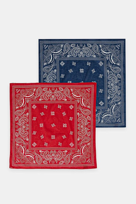 HUGO šatka pánska bavlnená 2Bandana_pack_M modrá 50561669
