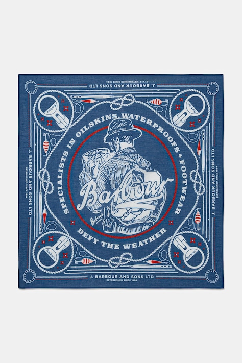 Barbour MAC0488BU95 bandana bawełniana męska niebieska Heritage