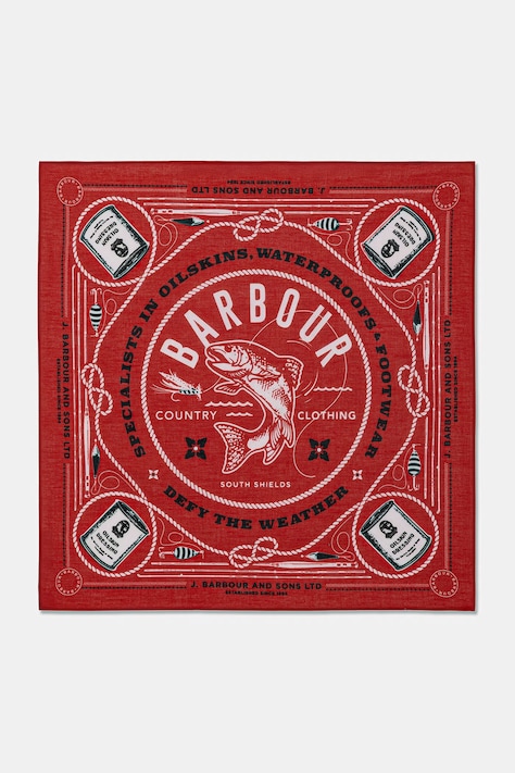 Barbour MAC0488RE71 bandana bawełniana męska czerwona Heritage