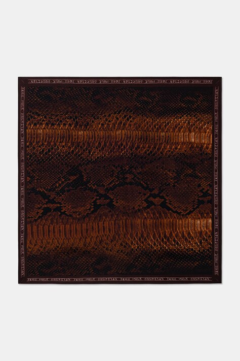 Jean Paul GAULTIER foulard in seta Python colore marrone 26/01-U-AC074-W074