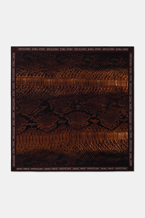 Jean Paul GAULTIER eșarfă de mătase Python culoarea maro, cu imprimeu, 26/01-U-AC074-W074