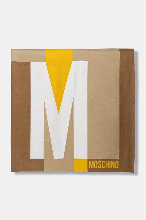 Moschino chusta jedwabna kolor beżowy M5871 50348