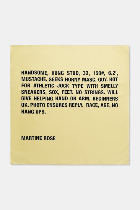 Martine Rose Classified chusta jedwabna żółta 1191WF08300