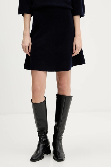 Gestuz spódnica wełniana kolor czarny mini rozkloszowana 10910932