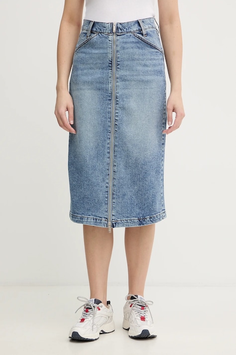 Calvin Klein Jeans spódnica jeansowa kolor niebieski mini prosta LV047E710G