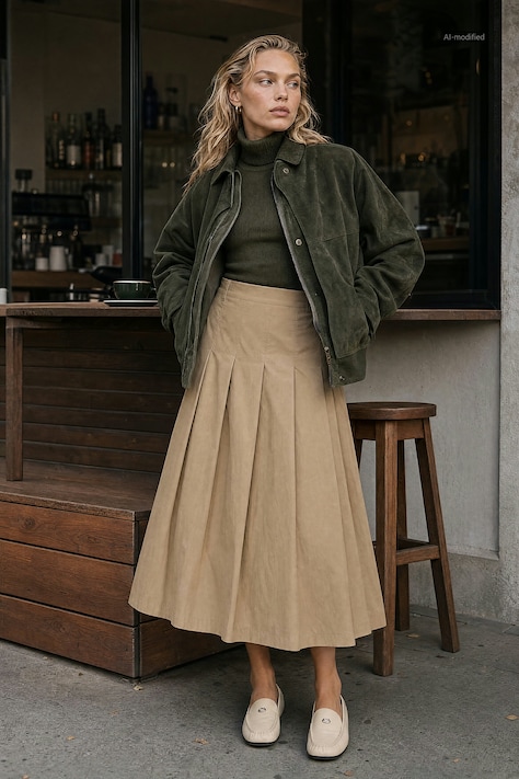 Weekend Max Mara Fustă ORME culoarea bej, midi, evazați, 2615101111600