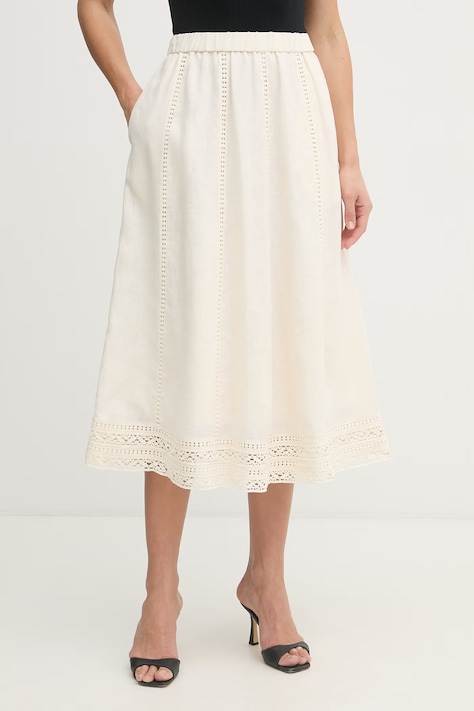 Weekend Max Mara suknja od lana GERGO bež bez uzorka 2615101012600