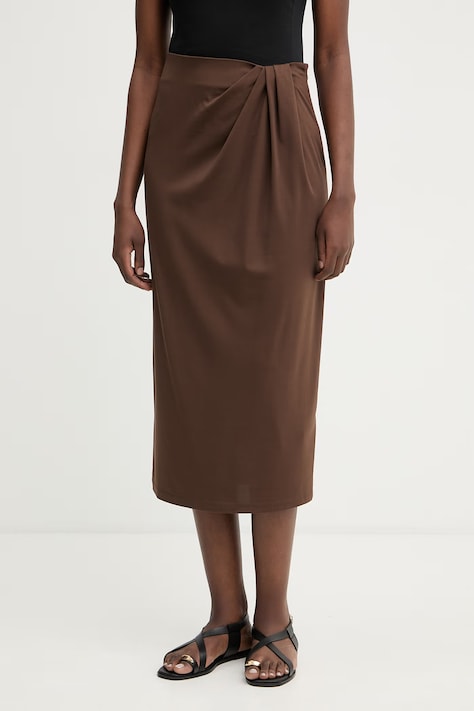 Weekend Max Mara spódnica LAPPOLE brązowa gładka 2615771012600