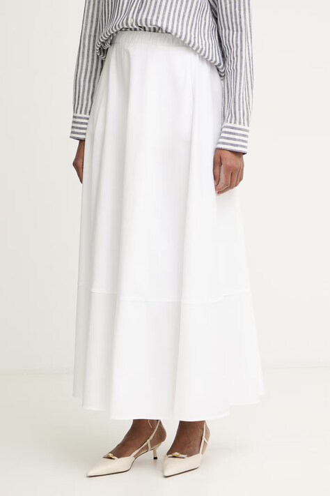 MM by Max Mara spódnica z bawełną RIBES biała gładka 2616771018600