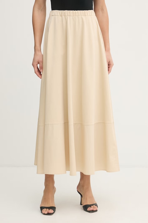 MM by Max Mara юбка с хлопком RIBES бежевая однотонная