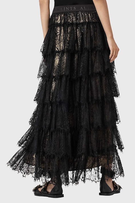 AllSaints spódnica kolor czarny maxi rozkloszowana W069RD