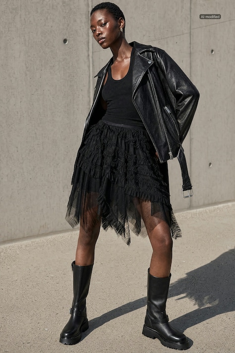 AllSaints Spódnica kolor czarny mini rozkloszowana W040RD