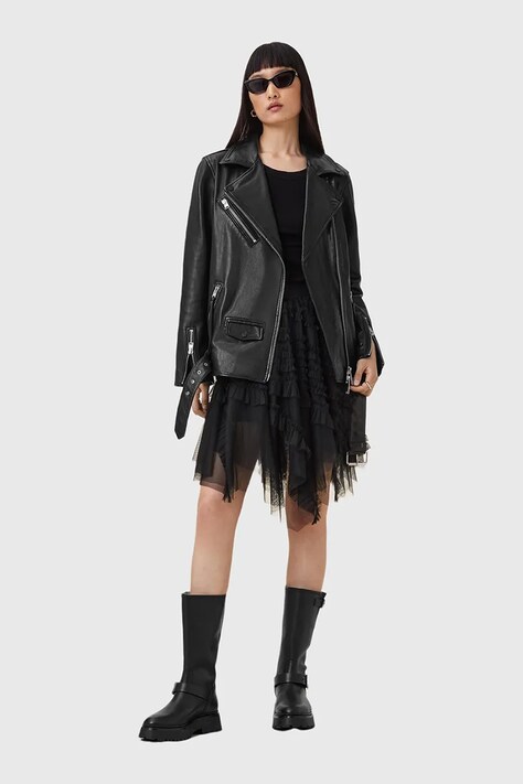 AllSaints spódnica kolor czarny mini rozkloszowana W040RD