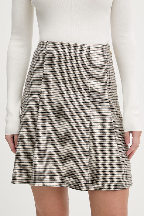 HUGO spódnica Roballo-1 kolor beżowy mini rozkloszowana 50558949