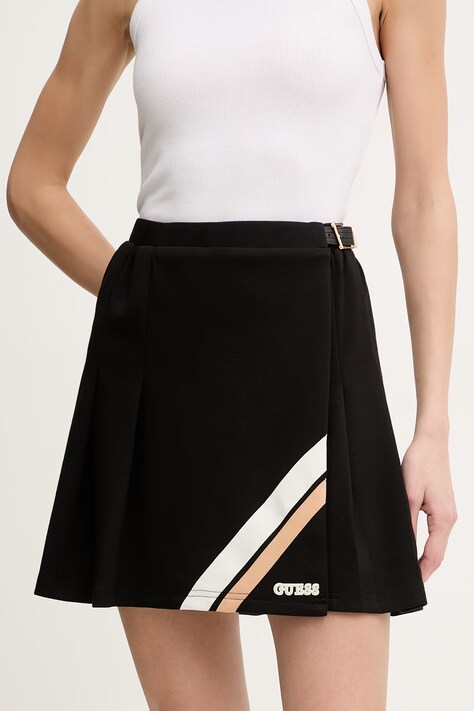 Φούστα Guess GEORGIA χρώμα: μαύρο, V6RD00 KD852