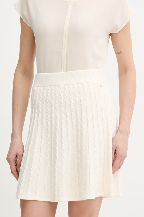 Guess spódnica z domieszką wełny HANNA kolor beżowy mini ołówkowa W6RD0N Z2YJ2