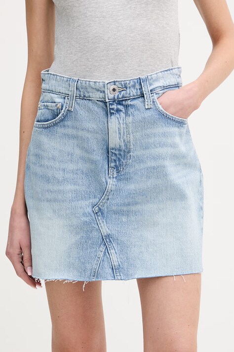 Guess spódnica jeansowa LAYLA kolor niebieski mini rozkloszowana W6RD1H D6833