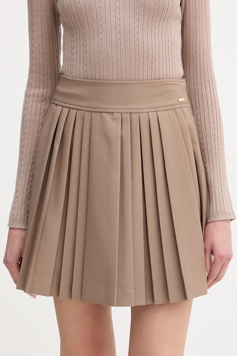 Guess spódnica NAUSICA kolor beżowy mini rozkloszowana W6RD13 WH9Y2