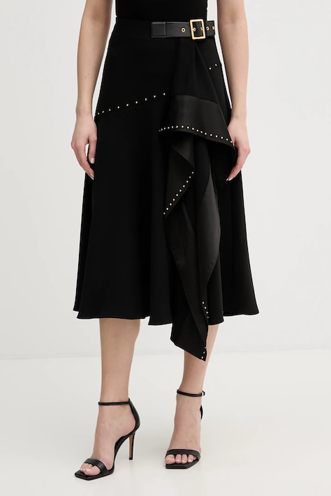 Karl Lagerfeld spódnica MINI STUD kolor czarny midi rozkloszowana B1W12009