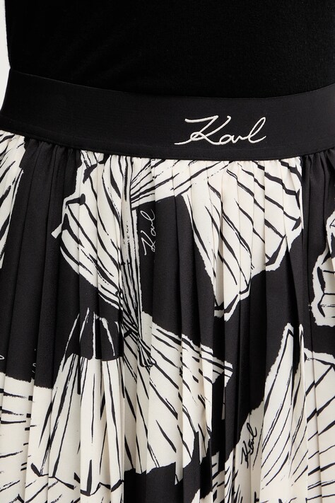 Karl Lagerfeld spódnica COMMERCIAL PLEATED kolor czarny midi rozkloszowana B1W12008