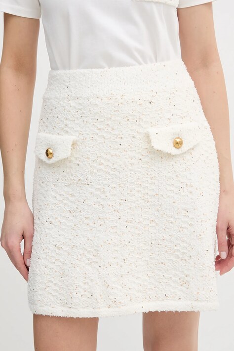 Karl Lagerfeld spódnica kolor beżowy mini rozkloszowana B1W12002