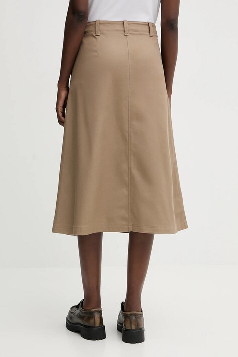 Marc O'Polo spódnica z dodatkiem lyocellu kolor beżowy midi rozkloszowana 600001920065