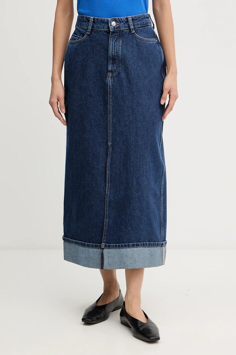 Marc O'Polo spódnica jeansowa kolor granatowy midi prosta 5000007883