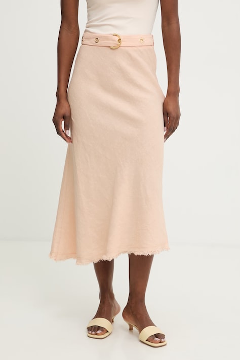 Pinko Gonna con lino arancione liscia 106535 A34G