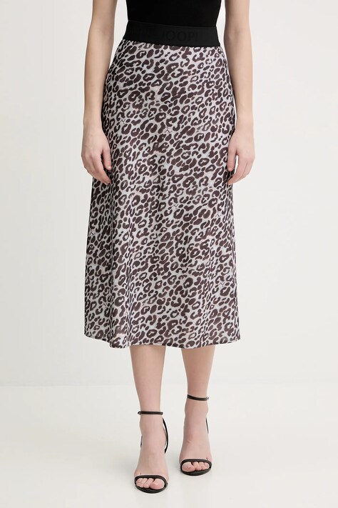 Joop! spódnica kolor brązowy midi rozkloszowana 30100089