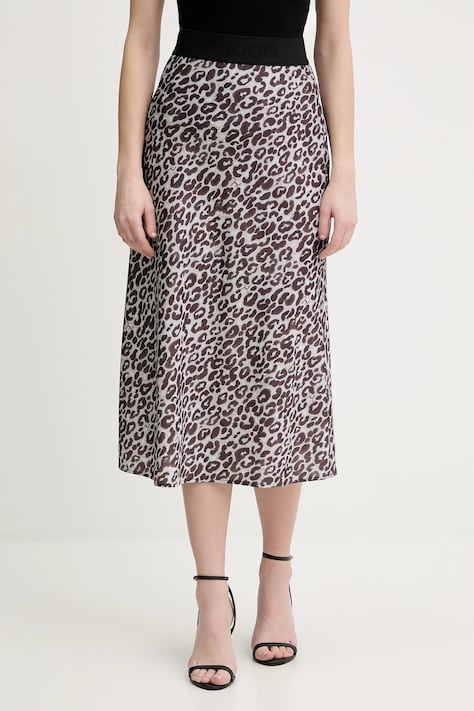 Joop! spódnica kolor brązowy midi rozkloszowana 30100089