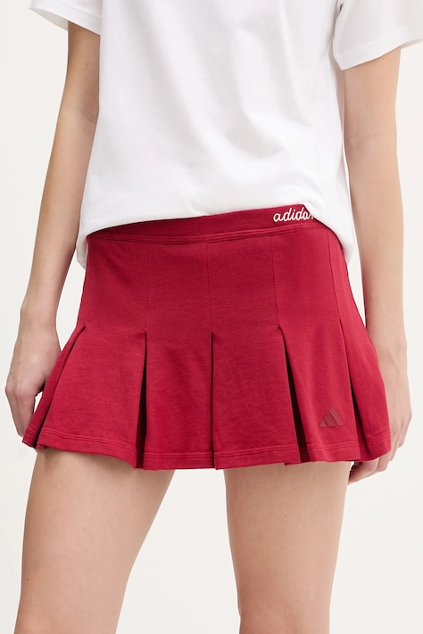 adidas spódnica bawełniana kolor czerwony mini rozkloszowana KD3372