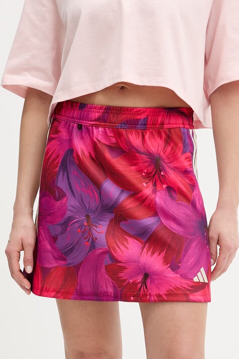 adidas spódnica x Farm Rio kolor różowy mini prosta KS8060