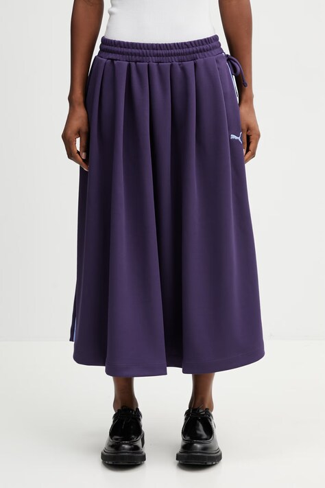 Suknja Puma T7 Midi boja: ljubičasta, midi, širi se prema dolje, 634622