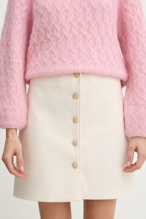 Morgan spódnica kolor beżowy mini prosta JIKTORY