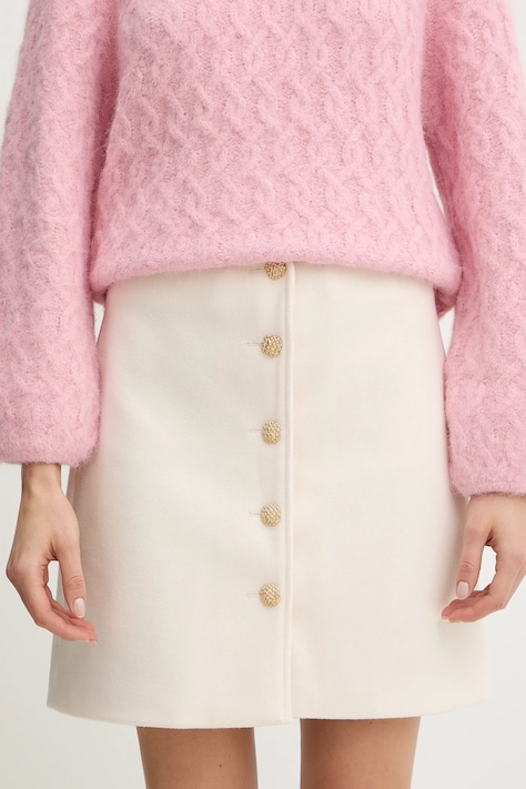 Morgan spódnica kolor beżowy mini prosta JIKTORY