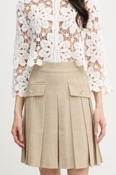 Mos Mosh spódnica plisowana Runi beżowa gładka 177370