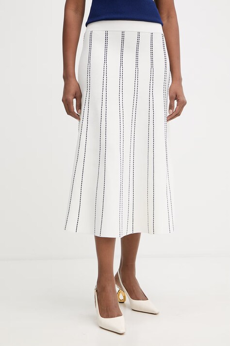 Liu Jo suknja s viskozom bež prugice WA6148 MA81R