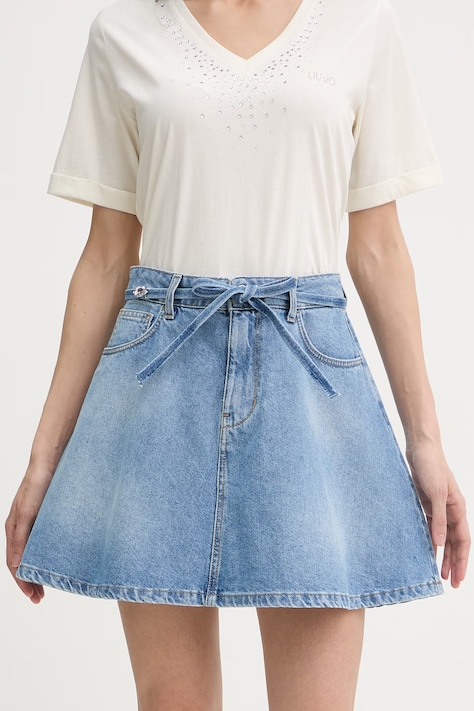 Liu Jo sukňa rifľová modrá UA6252 D0244