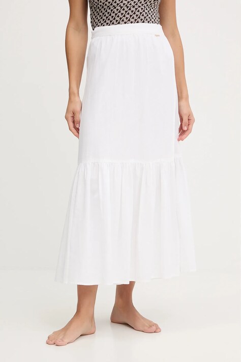 Melissa Odabash spódnica plażowa z dodatkiem lnu kolor biały Monroe