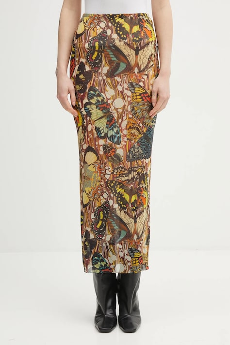 Jean Paul GAULTIER spódnica Papillon kolor beżowy maxi prosta 26/01-W-SK041-M020P