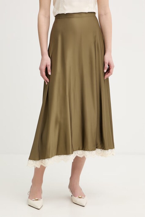 IBlues spódnica VERTICE kolor zielony midi rozkloszowana 2617101021200