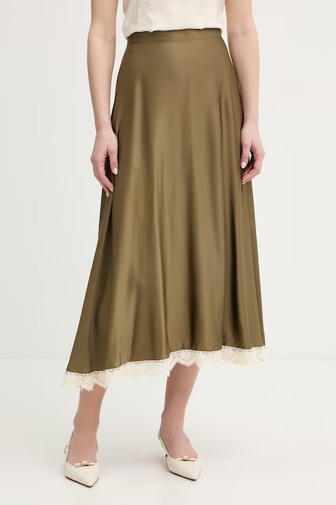 IBlues spódnica VERTICE kolor zielony midi rozkloszowana 2617101021200