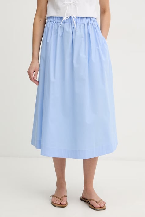 Marella spódnica bawełniana z elastanem MEMORE niebieska gładka 2613101062200