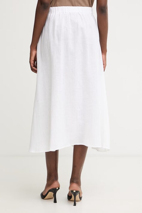 Marella spódnica lniana Emme by Marella biała gładka 2615101082200